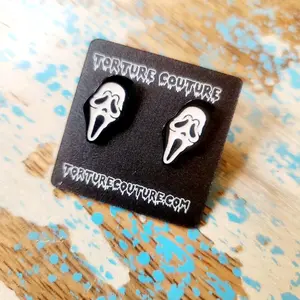 Ghostface Enamel Stud Earrings