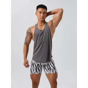 Men's Stringer Tank Top - Bodybuilding Gym Sleeveless Workout Shirt in Medium Size for Fitness Enthusiasts