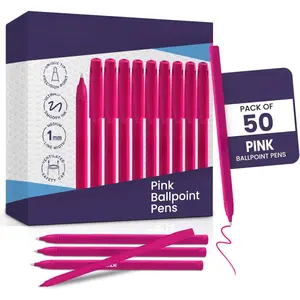 Ballpoint Pens - Biro Pens  with Medium Point (1.0mm) for Effortless, Smooth Handwriting & Consistent Flow (, Pack of 50)