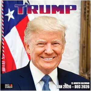 RED EMBER Trump 2026 Wall Calendar 12 Month | 12" x 24" Open | Thick & Sturdy Paper | Holiday Gift | USA History Calendar 2026