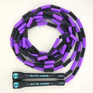 Elite Jumps Alien Core Beaded Jump Rope For Fitness - Workout Jump Rope - Beaded Fitness Skip Rope for Exercise Unbreakable 5" Handles - Designed for Beginners or Pros