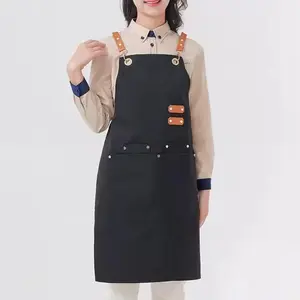 Cross-shoulder Strap Apron with Adjustable Pocket, Solid Color Apron for Restaurants Supermarkets Bartenders Salons Manicures, Home Care Supplies