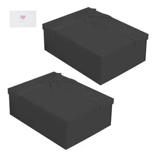 1pcs Gift Box Large 9.72x7.09x3.35 Inches,Gift Boxes for Presents withClosure Lid, Luxury Gift Box Rectangle Collapsible Boxes for Gift Packaging (Black)