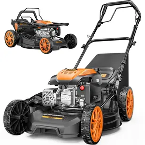 Efurden 21” Self-Propelled Gas Lawn Mower, 170CC 4-in-1 Mulch/Rear Bag/Side Discharge/Rear Discharge, Walk-Behind Lawnmower with 7-Position Cutting Height, Foldable Gas Lawn Mowers for Yard Garden