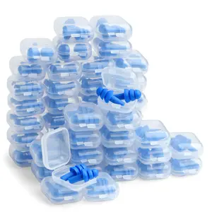 10-50 Pairs of Reusable Ear Plugs in Cases Soft Noise Reduction Earplugs Waterproof