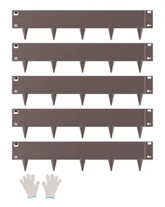 【SummerFinds】VEVOR Steel Landscape Edging, 5 Packs 39 x 5 in Rust-Resistant Metal Landscape Edging, Bendable Garden Edging Border, Heavy Duty Lawn Edging, Easy-to-Install, Flower Bed Yard Pathway Divider Brown