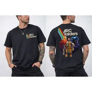 Arc Raiders Game Shirt, Retro Arcade Raiders Hoodie, Video Game Emote Gamer Gift Vintage Arc Stripes Sweatshirt, Unisex Sweater Pullover Tee