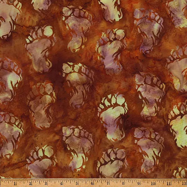 Fabric Hoffman Pecan Big Foot Footprint Big Foot Bali Batiks by the Quarter Yard X2642-573
