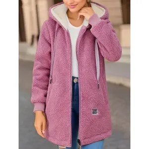 Thickened Fleece-lined Sweatshirt Women's Hooded Top Cardigan Winter Trendy New Style   JacketGiftDWZB