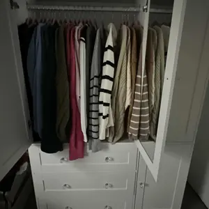 【2 Packages Delivery】VOWNER Wardrobe Closet Armoire Storage Cabinet 3 Doors with Hanging Rod for Hanging Clothes Bedroom Large Capacity Tall Freestanding Armoire Organizer with Shelves particle board