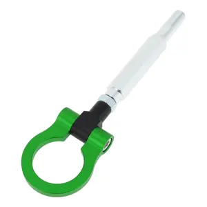Front/Rear Trailer Ring Eye Towing Hook, Bumper Screw-on Tow Hook for Subaru Impreza Folding Racing Trailer Hook Aluminum Alloy Green