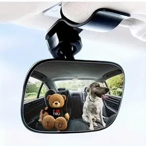 Car Rearview Mirror, Clamp-on Wide Angle Convex Mirror, Adjustable Car Interior Rearview Mirror, Universal Car Interior Accessories