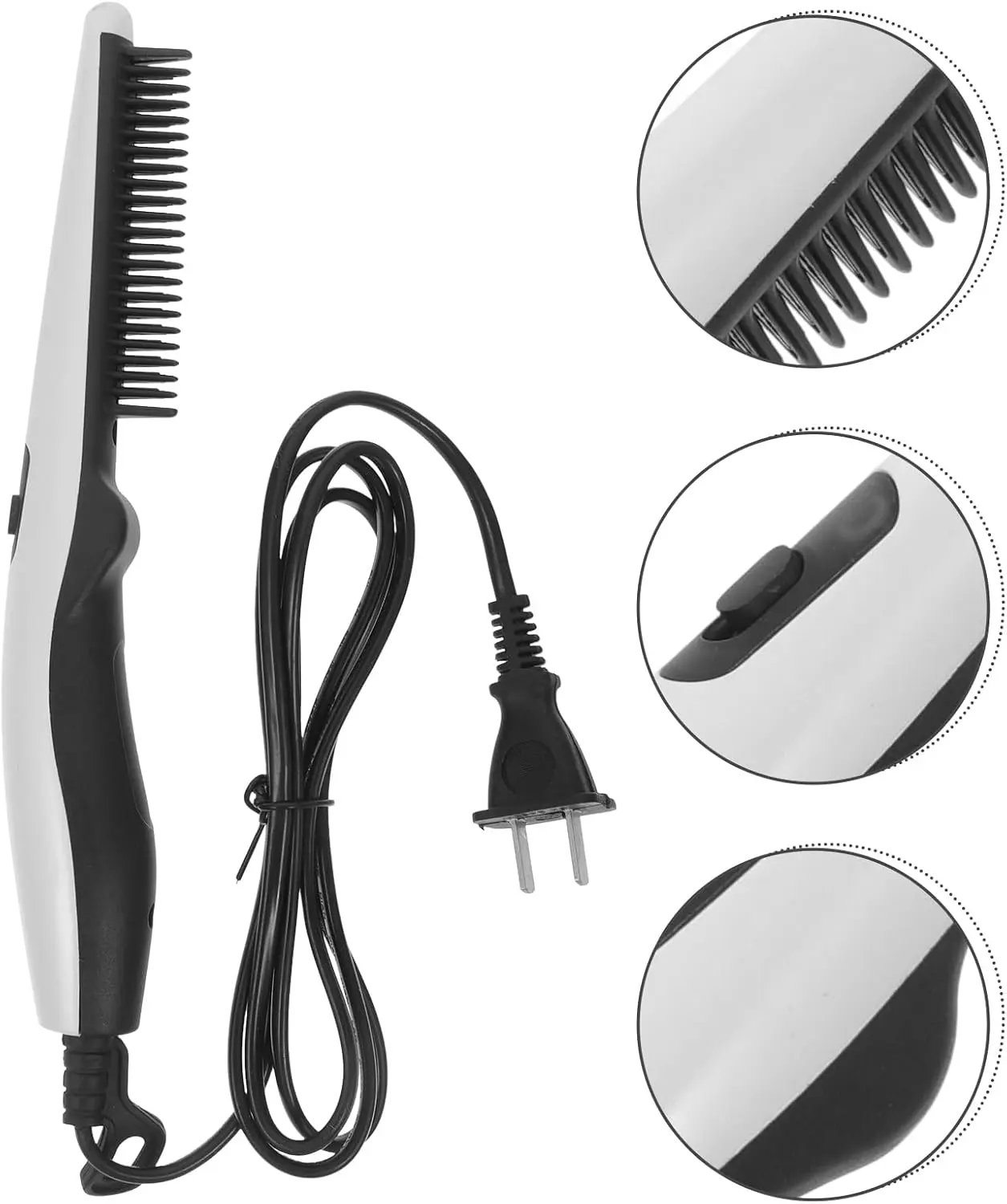 Heated Beard Brush Beard Straightener for Men Electric Straightening Brush Portable Men's Hair Styling Brush Faster Heated Beard Straightening Comb hair dryer brush