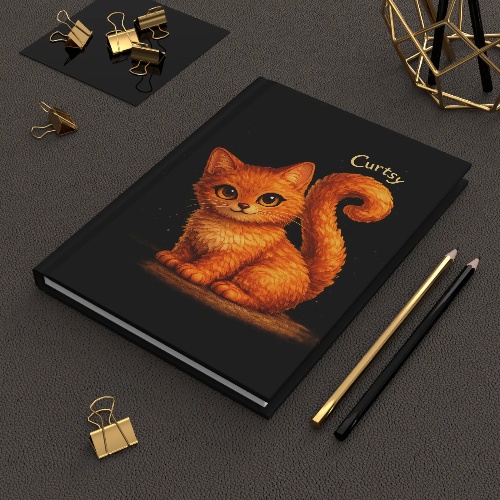 Curtsy the Curious Cat Hardcover Journal | Snuggle Friends Collection