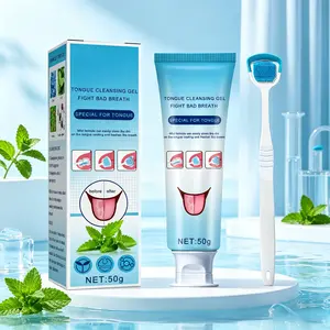 Tongue Cleaning Gel with Brush TongueCleaning Oral Care Clear Oral Odor FreshBreath Cleansing Cleanser