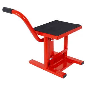 Motorcycle Dirt Bike Stands and Lifts Jack Stand Steel Lift 11"-16.5" Adjustable Height 330 LBS Load Capacity  Heavy Duty Steel  Red