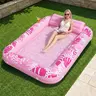 【Clearance】Inflatable Tanning Pool Lounger Float With Cup Holders,4-in-1 Sunbathing Pool bed with Inflatable Pillow, 70''×45'' /85''×57''Tanning float for Adults&kiddie Pool,Portable Water Lounge for Family Outdoor, Backyard&Summer Water Party