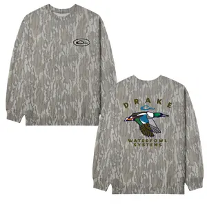 Mossy Oak Retro Northern Shoveler Drake Waterfowl Bottomland Camo Sweatshirt, Long Sleeve Outdoor Hunting Pullover Hooded, Duck Deer Waterfowl Hunting Lightweight Outdoor, Gift for Men & Women, Father's Day, Mother's Day,