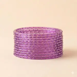 Raindrop Glass Stackable Bangles Set - 12-Piece Indian Trendy Stack Bangle with Rhinestones, Lightweight Trendy Jewellery Accessories for Everyday Use, Daily Wear