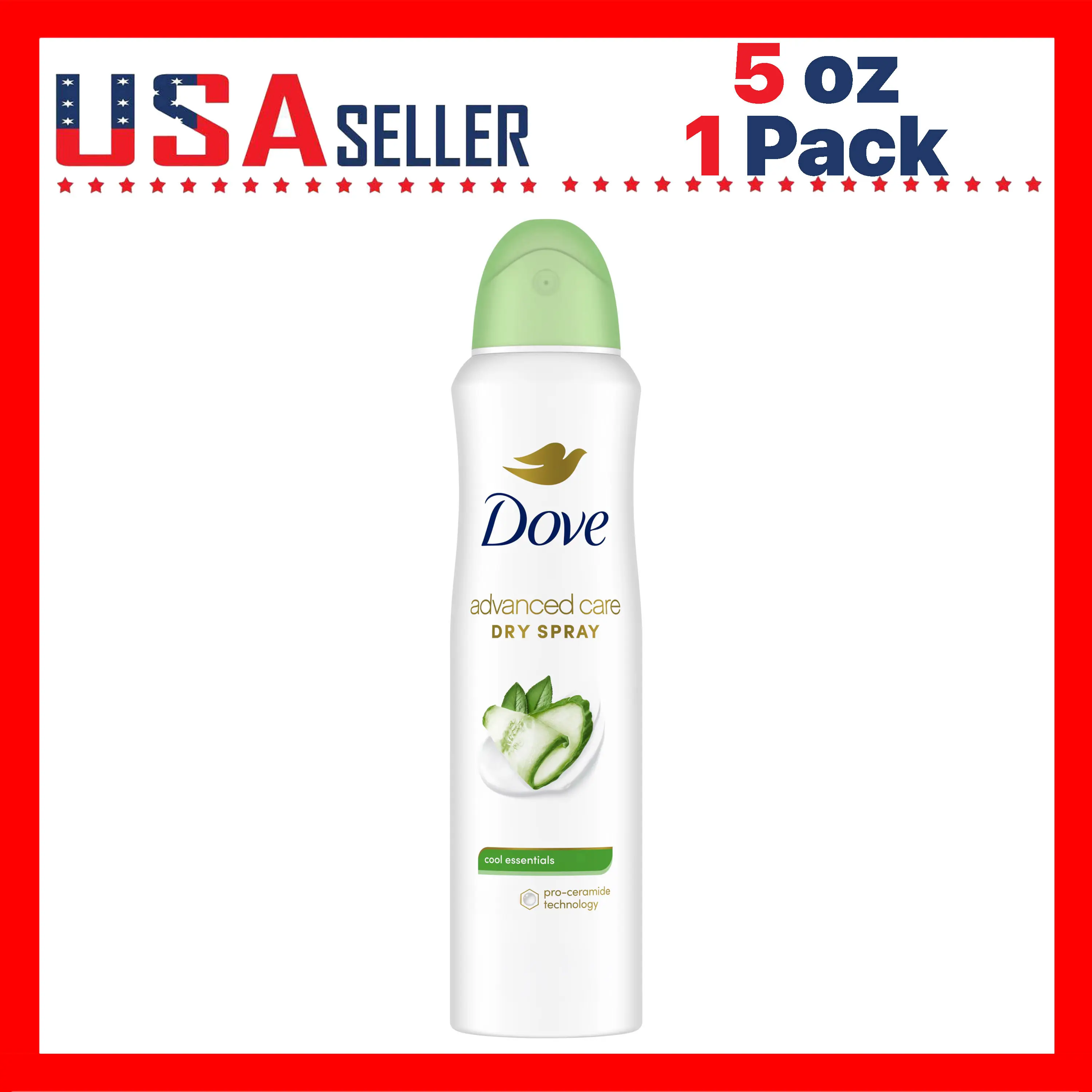 Dove Cucumber & Green Tea Scent x [1 Pack] Go Fresh Advanced Care Dry Spray Deodorant – Long-Lasting Fresh Feeling Body Spray for Women, Lightweight Quick-Dry Formula, Smooth Underarm Comfort, Clean Cucumber Aroma with Soft Green Tea Notes