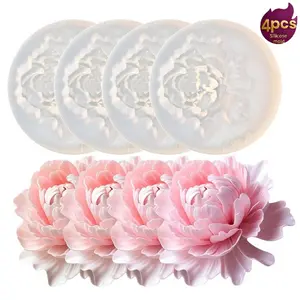 Four piece mini flower silicone mold set, Handmade, Soap Molds, suitable for resin casting, DIY aromatherapy candles, resin crafts, soap, clay and gypsum production. It is an ideal choice for home decoration, Valentine's Day, and Mother's Day gift making