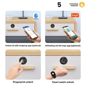 Smart Fingerprint Drawer Lock, Keyless Biometric Cabinet Lock for File Cabinets & Office Desks.Handle-Free Design, Automatic Locking, Anti-Theft Security, Silent Operation.