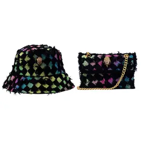 London Women Handbag Wash Denim In Weave Print Purse Jointing Cross Body Bag Classic Hat hand bag handbag handbags women
