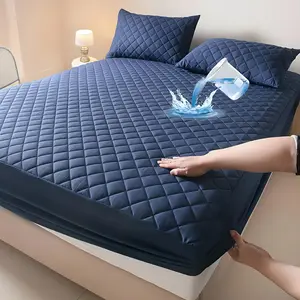 Bepatio Mattress Cover Waterproof, Deep Pocket Mattress Pad Protector Fits to 6''-16'', Breathable Hollow Cotton Filling Quilted Mattress Protector for King Size,Hotel