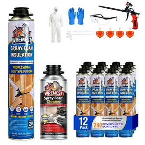 Spray Foam Insulation Kit 40 Sq.Ft,High Density Closed CellPolyurethane Wide Spray Foam Kit for Reduced EnergyBills,Easy DIY Use for Walls, Ceilings, Attics and Garage Doors