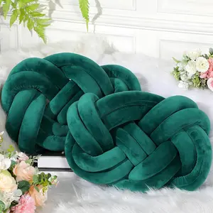 2 count Knot Pillow Soft Decorative Knotted Throw Pillow for Couch Home Sofa Bedroom Decor to Add Comfort and Style(Green,14 x 16 Inch)