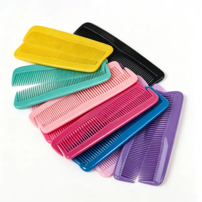 12 Colorful Plastic Combs Set - 6 Vibrant Assorted Colors (2 Per Color) + 12 Black Antistatic Fine-Teeth Pocket-Size Styling Combs, Smooth Lightweight for Daily Use & Travel Grooming