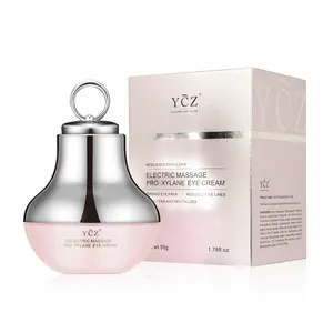 YCZ Electric Massage Pro-Xylane Eye Cream with Caffeine & Hyaluronic Acid for Dark Circles Firming Fine Lines Hydrating Moisturizing Radiant Skin Care with Red Light Micro-Vibration Head