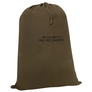 Olive Drab Tactical Military Canvas Barracks Bag GI Style Laundry Duffle Sack Heavy Duty (18" x 27")