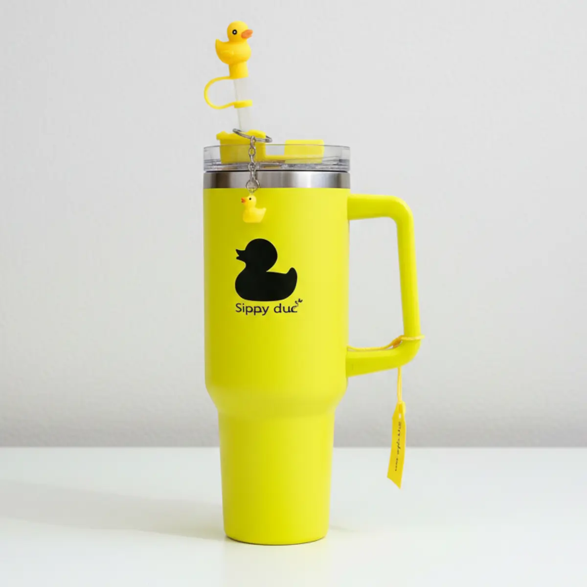 Sippy duc🫧 40oz Stainless Steel Tumbler | Cupholder Friendly | Keeps Ice 24H | Vacuum Insulated | Bright Yellow + Limited Colors