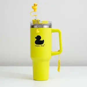 Sippy duc🫧 40oz Stainless Steel Tumbler | Cupholder Friendly | Keeps Ice 24H | Vacuum Insulated | Bright Yellow + Limited Colors
