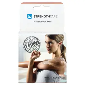 Strengthtape Kinesiology Tape, Beige, 20 Pre-Cut Strips