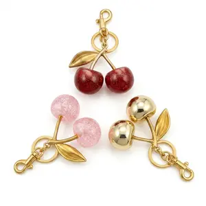 2PCS Cherry Bag Charm Keychain - Cute Purse Charm Aesthetic Handbag Accessory Gift for Women & Girls Trendy Aesthetic Cherry Look Lightweight & Durable Design
