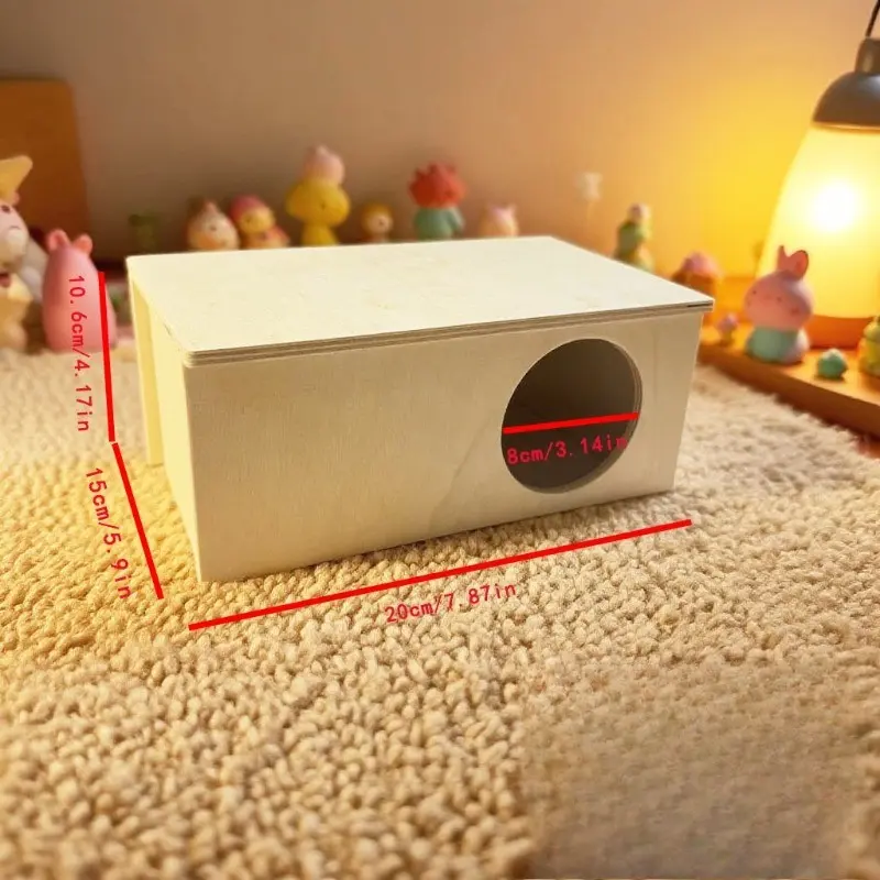 Wooden Hamster Hideout Toy, Bear-Style Hamster Shelter House, Pet Cage, Animal Enclosure, Animal Habitat Decor, Hamster Cabinet Habitat, Ideal for Small Pets & Enrichment