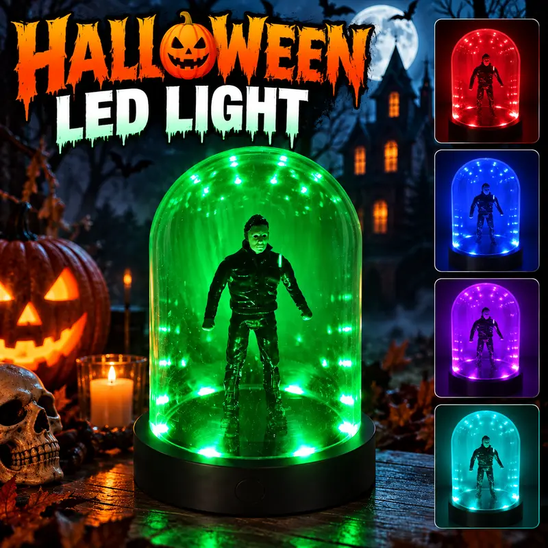 Halloween LED Night Light, Color Changing Horror Figure Display Lamp, Spooky Halloween Decorations for Bedroom, Desk, Home & Party, Halloween Gifts