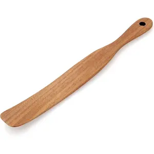 Skinny Wooden Spurtle for Sourdough Starter, Spreading, Baking, Mixing Sourdough Spoon Stirring Stick Teak  Bread Spatula for Cooking Utensils Flat Spurtles Kitchen Tools Scraper Jar Spatulas