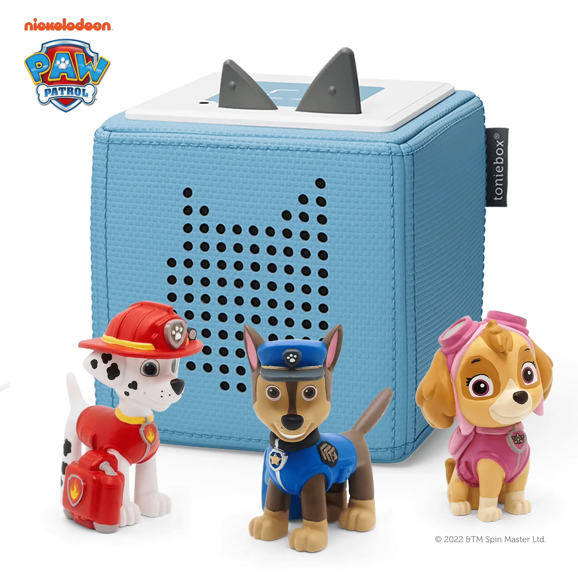 Blue Toniebox 1 Audio Player PAW Patrol Bundle with Chase, Skye, and Marshall | For Kids 3+