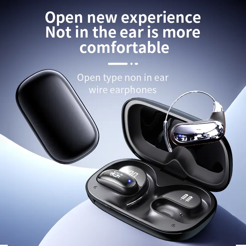 True Wireless Open Ear Earphones - OWS 6.1 Immersive High-Quality Sound, 45-Hour Built-In Battery, AI Features, Lightweight Wearable Tech Headphone with Mic, Bluetooth 20kHz Audio Wireless Earbuds, Ideal for Sports, Calls, Holiday Gifting for Cellphones,