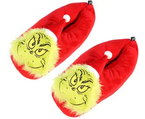 Dr. Seuss GRINCH Who Stole Christmas Character Santa Grinch Slippers For Adults, Kids, Toddlers