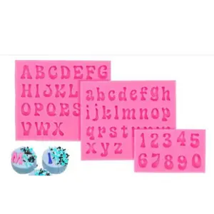 3-Pack Flexible Silicone Letter Molds - Uppercase, Lowercase Letters, Numbers 0-9, for Chocolate, Fondant, Baking, Cake Decorations, Ice Cube Trays (Hand Tools for Confectionery Crafting)