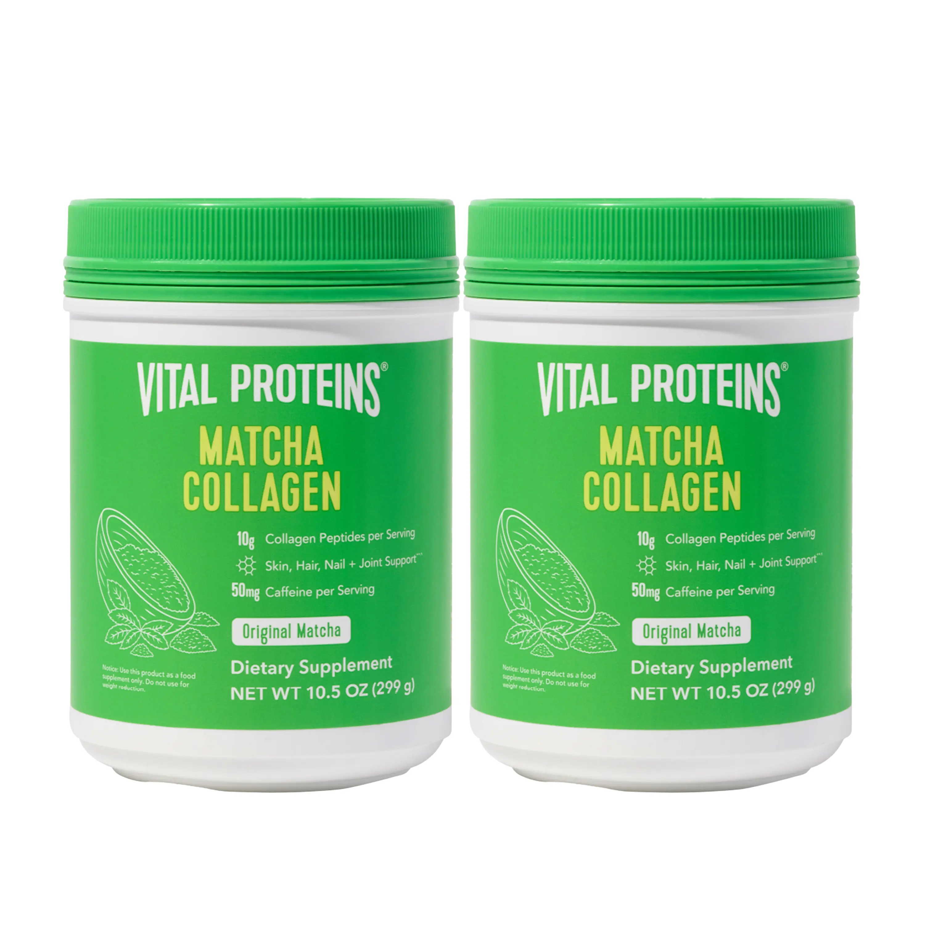 Vital Proteins Matcha Collagen 2 Pack - Peptides Powder Supplement | 10.5 oz, Original Flavored Tea