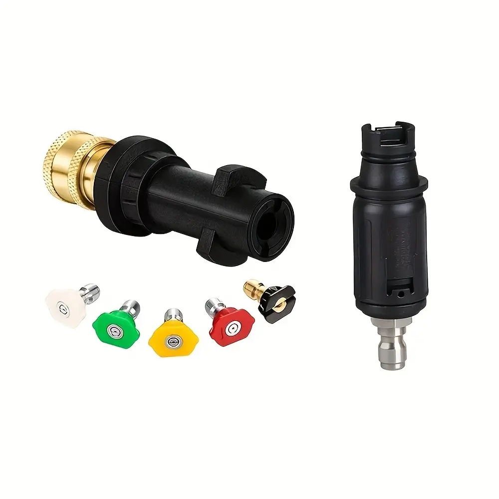 Washer Adapter Kit Attachment 1/4 Inch Quick Connect Pressurized Nozzle for Karcher K2 K3 K4 K5 K6 K7 Car Wash Garden Watering 3000 Psi High Pressure Nozzle