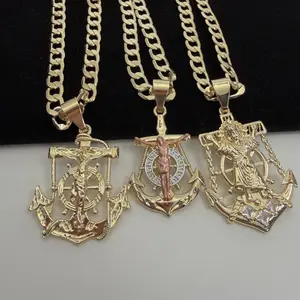 Jesus Anchor Necklace 14k Gold Plated Baby Jesus Elegant