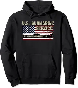 USS Maryland SSBN-738 Submarine Veterans Day Father's Day Pullover Hoodie - Janessaho Shop 20B09XLHNW8P
