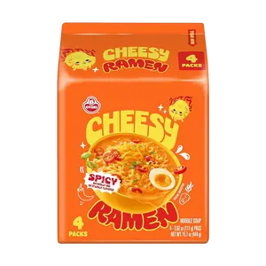 OTTOGI OTOKI Cheddar Cheese Ramen Spicy Flavor Cheesy Korean Instant Noodles 4 Packs Spicy Flavor Creamy & Savory Stir-Fry Ramen