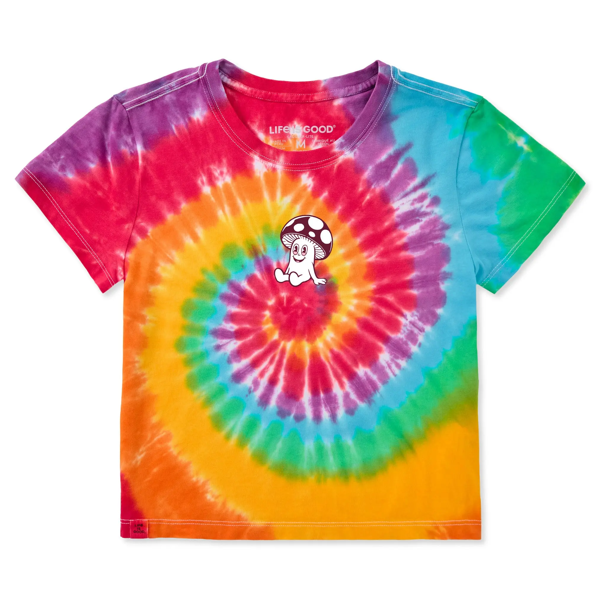 Women's Trippy Mushroom Crusher-LITE Shrunken Tie-Dye Tee